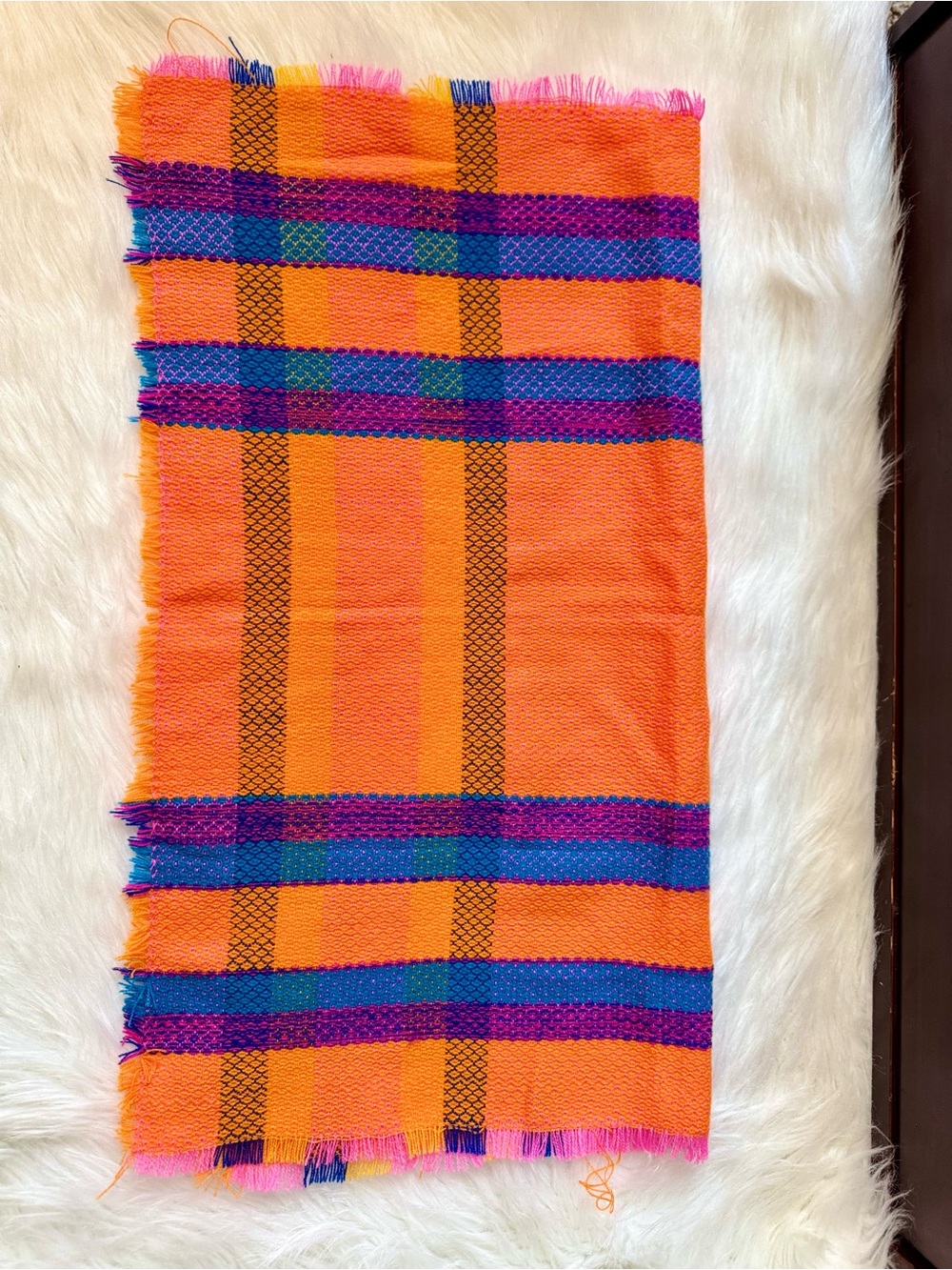 Colorful Handwoven Stripped Textile Home Decor Accent with Fringe